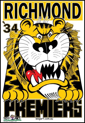 1934 Richmond Tigers Premiership Weg Poster
